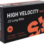 SK High Velocity Match Ammunition 22 Long Rifle 40 Grain Lead Round Nose