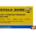 Buffalo Bore Ammunition 38 Special Short Barrel 110 Grain Barnes TAC-XP Hollow Point Lead-Free Box of 20