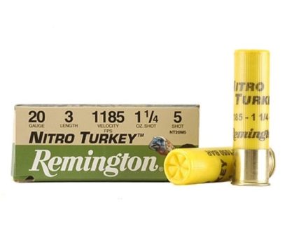 Remington Nitro Turkey Ammunition 20 Gauge 3" 1-1/4 oz of #5 Buffered Shot Box of 10