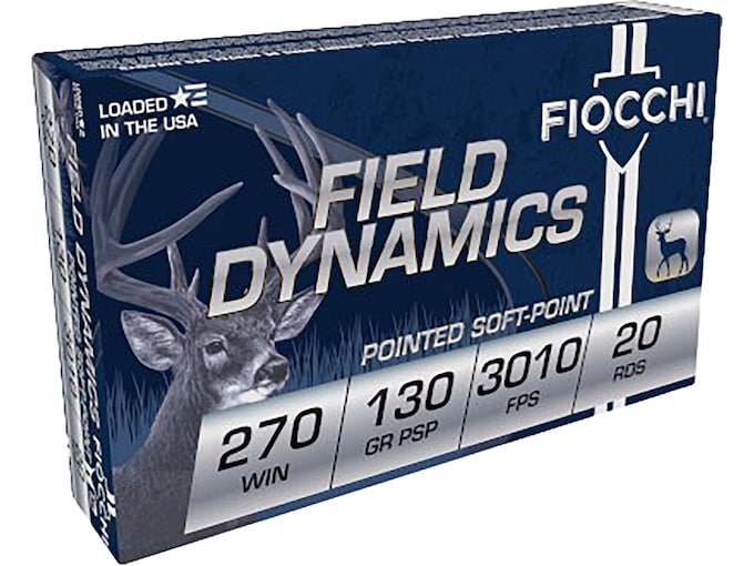160613.jpg Fiocchi Field Dynamics Ammunition 270 Winchester 130 Grain Pointed Soft Point Box of 20 - Image 1