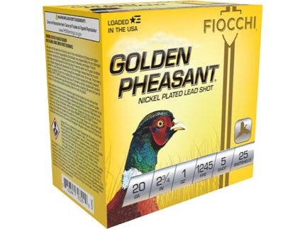 Fiocchi Golden Pheasant Ammunition 20 Gauge 2-3/4" 1 oz #5 Nickel Plated Shot Box of 25
