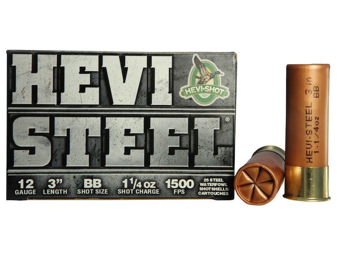 165972.jpg Hevi-Shot Hevi-Steel Waterfowl Ammunition 12 Gauge 3" 1-1/4 oz BB Non-Toxic Shot - Image 1