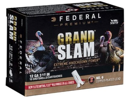 Federal Premium Grand Slam Turkey Ammunition 12 Gauge Buffered Copper Plated Shot Flightcontrol Flex Wad
