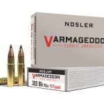 Nosler Varmageddon Ammunition 300 AAC Blackout 110 Grain Polymer Tip Flat Base Box of 20