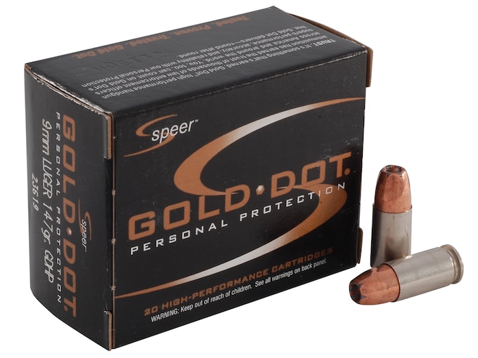 176843.jpg Speer Gold Dot Ammunition 9mm Luger 147 Grain Jacketed Hollow Point - Image 1
