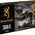 Browning Long Range Pro Match Ammunition 308 Winchester 168 Grain Sierra MatchKing Hollow Point Boat Tail Box of 20