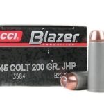 Blazer Ammunition 45 Colt (Long Colt) 200 Grain Jacketed Hollow Point Box of 50
