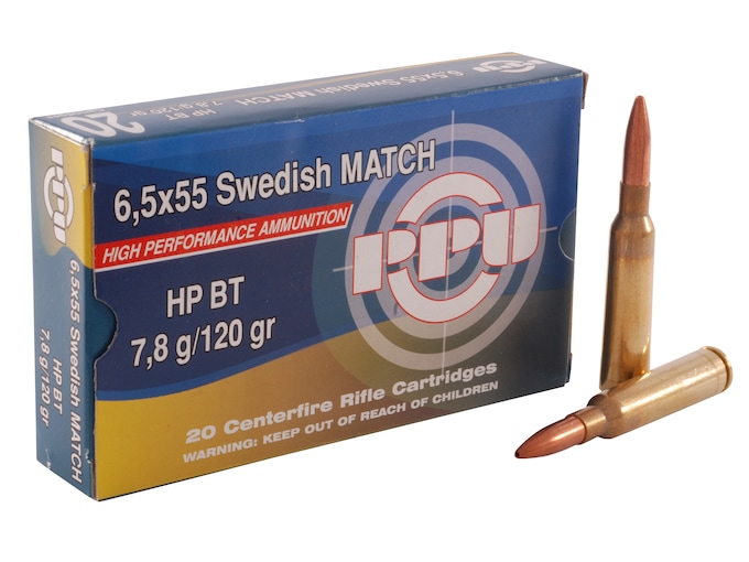 198429.jpg Prvi Partizan Match Ammunition 6.5x55mm Swedish Mauser 120 Grain Hollow Point Boat Tail Box of 20 - Image 1
