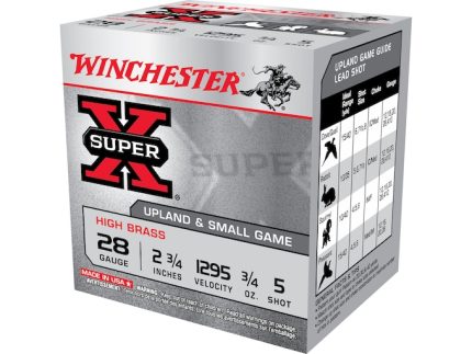 Winchester Super-X High Brass Ammunition 28 Gauge 2-3/4" 3/4 oz #5 Shot