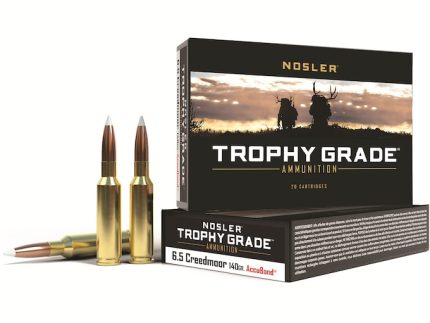 Nosler Trophy Grade Ammunition 6.5 Creedmoor 140 Grain AccuBond Box of 20