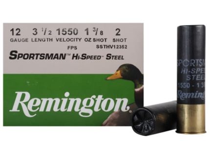 Remington Sportsman Hi-Speed Ammunition 12 Gauge 3-1/2" 1-3/8 oz #2 Non-Toxic Steel Shot