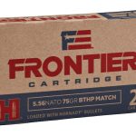 Frontier Cartridge Military Grade Ammunition 5.56x45mm NATO 75 Grain Hornady Hollow Point Boat Tail Match