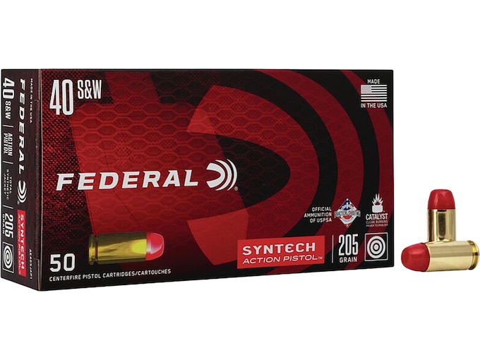 241110.jpg Federal Syntech Action Pistol Ammunition 40 S&W 205 Grain Total Synthetic Jacket - Image 1