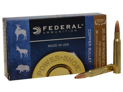 Federal Power-Shok Ammunition 30-06 Springfield 150 Grain Copper Hollow Point Lead-Free Box of 20