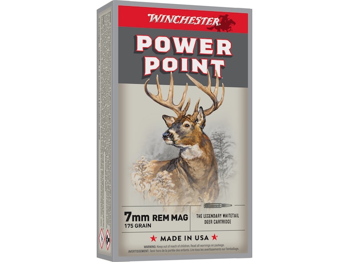 253865.jpg Winchester Power Point Ammunition 7mm Remington Magnum 175 Grain Power-Point Box of 20 - Image 1
