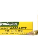Remington Core-Lokt Ammunition 338 Winchester Magnum 250 Grain Pointed Soft Point Core-Lokt Box of 20