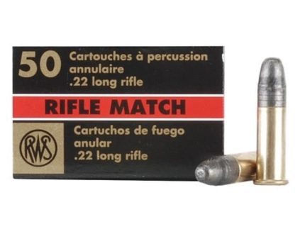 RWS Rifle Match Ammunition 22 Long Rifle 40 Grain Lead Round Nose