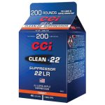 CCI Clean-22 Suppressor Ammunition 22 Long Rifle 45 Grain Black Polymer Coated Lead Round Nose