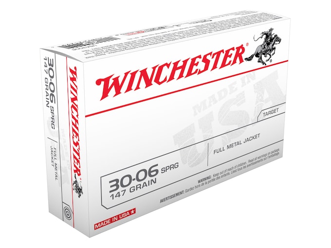 317231.jpg Winchester USA Ammunition 30-06 Springfield 147 Grain Full Metal Jacket Box of 20 - Image 1