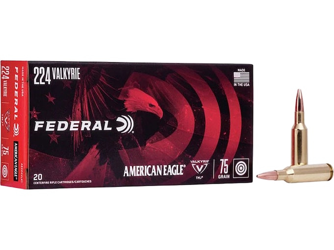 327521.jpg Federal American Eagle Ammunition 224 Valkyrie 75 Grain Total Metal Jacket - Image 1