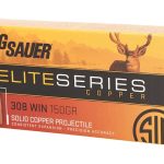 Sig Sauer Elite Performance Hunting HT Ammunition 308 Winchester 150 Grain Solid Copper Lead-Free Expanding Box of 20