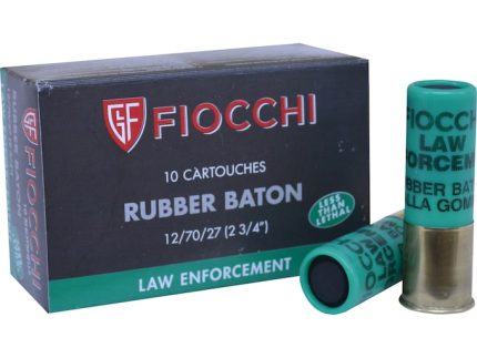 Fiocchi Less Lethal Ammunition 12 Gauge 2-3/4" 4.8 Gram Rubber Baton Slug