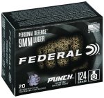 Federal Personal Defense Punch Ammunition 9mm Luger 124 Grain Jacketed Hollow Point - Image 3