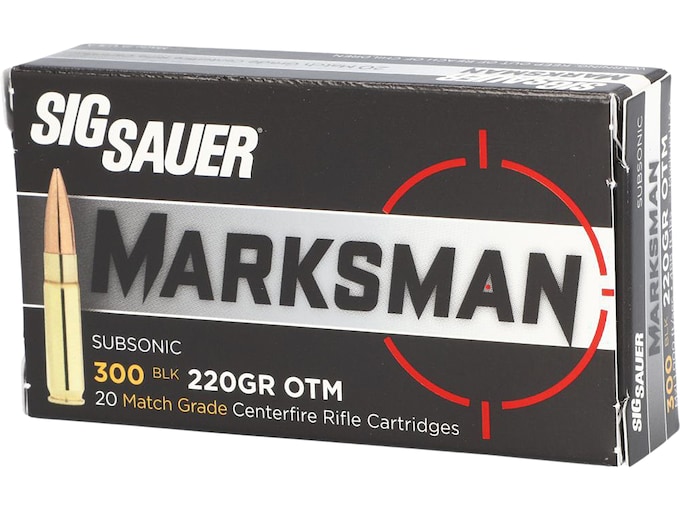 366542.jpg Sig Sauer Elite Performance Match Grade Ammunition 300 AAC Blackout Subsonic 220 Grain Open Tip Match - Image 1