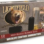 Lightfield Wildlife Control Less Lethal Ammunition 12 Gauge 2-3/4" Mid-Range Rubber Slug Box of 5