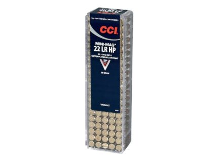 CCI Mini-Mag Ammunition 22 Long Rifle 36 Grain Plated Lead Hollow Point