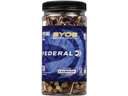 Federal BYOB Ammunition 22 Winchester Magnum Rimfire (WMR) 50 Grain Jacketed Hollow Point