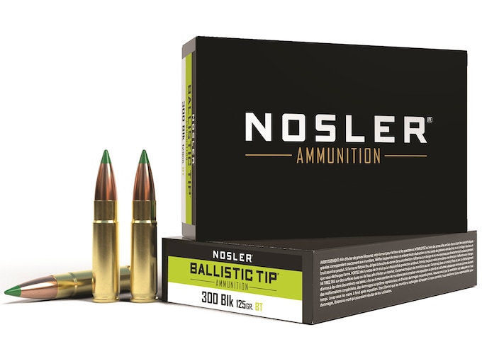396266.jpg Nosler BT Ammunition 300 AAC Blackout 125 Grain Ballistic Tip Box of 20 - Image 1