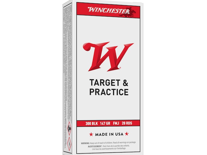 400473.jpg Winchester USA Ammunition 300 AAC Blackout 147 Grain Full Metal Jacket - Image 1