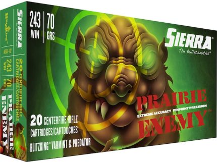Sierra Prairie Enemy Ammunition 243 Winchester 70 Grain BlitzKing Polymer Tip Box of 20