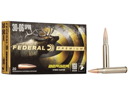 Federal Premium Ammunition 30-06 Springfield 168 Grain Berger Hybrid Hunter Box of 20