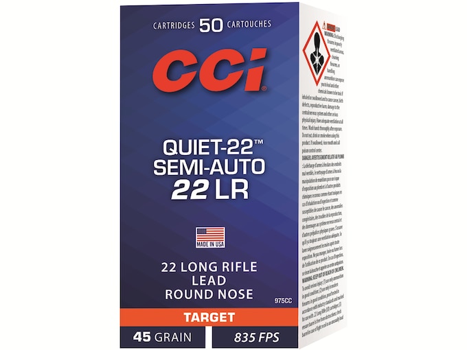 427380.jpg CCI Quiet Semi-Auto Ammunition 22 Long Rifle Subsonic 45 Grain Lead Round Nose - Image 1