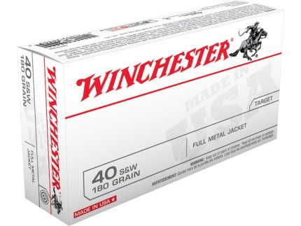 Winchester USA Ammunition 40 S&W 180 Grain Full Metal Jacket