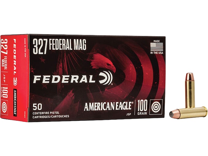 462443.jpg Federal American Eagle Ammunition 327 Federal Magnum 100 Grain Jacketed Soft Point Box of 50 - Image 1