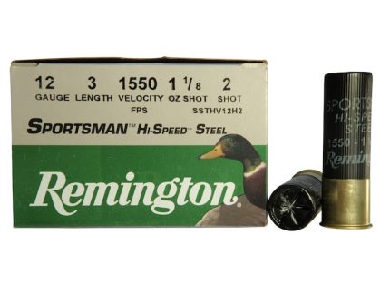 Remington Sportsman Hi-Speed Ammunition 12 Gauge 3" 1-1/8 oz #2 Non-Toxic Steel Shot