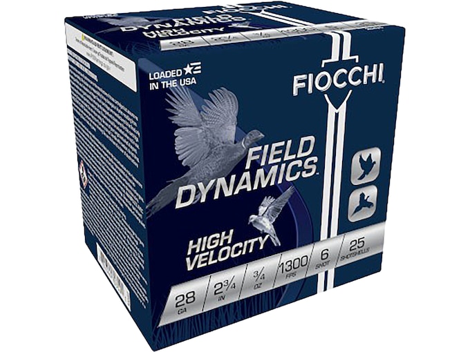 464989.jpg Fiocchi High Velocity Ammunition 28 Gauge 2-3/4" 3/4 oz #6 Chilled Lead Shot - Image 1