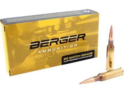 Berger Match Grade Ammunition 6.5 Creedmoor 144 Grain Hybrid Target Hollow Point Box of 20