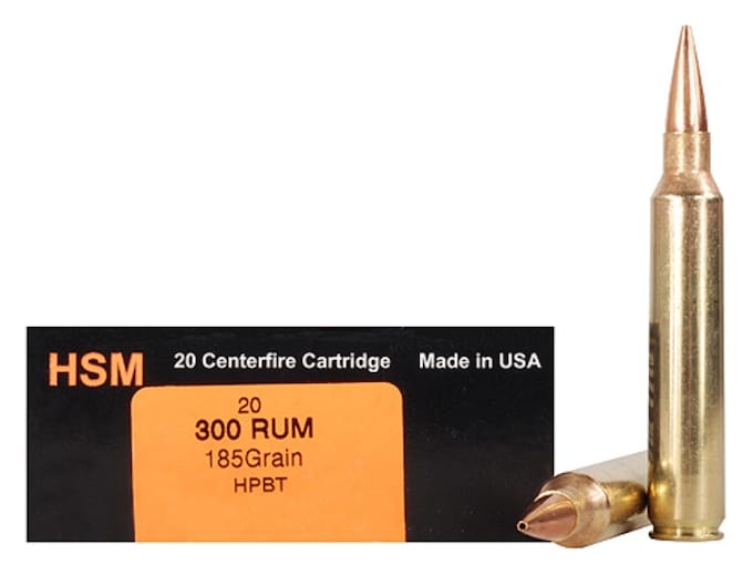 472614.jpg HSM Trophy Gold Ammunition 300 Remington Ultra Magnum 185 Grain Berger Hunting VLD Hollow Point Boat Tail Box of 20 - Image 1