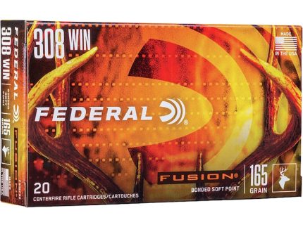 Federal Fusion Ammunition 308 Winchester 165 Grain Bonded Spitzer Boat Tail