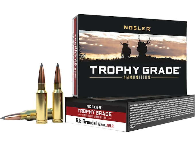 484288.jpg Nosler Trophy Grade Ammunition 6.5 Grendel 129 Grain AccuBond Long Range Box of 20 - Image 1