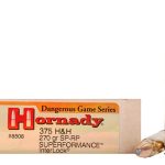 Hornady Dangerous Game Superformance Ammunition 375 H&H Magnum 270 Grain Spire Point Recoil Proof Box of 20