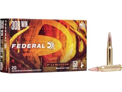 Federal Fusion Ammunition 308 Winchester 150 Grain Bonded Spitzer Boat Tail Box of 20
