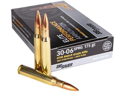 Sig Sauer Elite Performance Match Grade Ammunition 30-06 Springfield 175 Grain Open Tip Match Box of 20