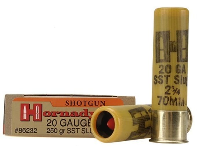550055.jpg Hornady SST Ammunition 20 Gauge 2-3/4" 250 Grain FTX Sabot Slug Box of 5 - Image 1