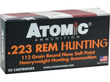 Atomic Hunting Ammunition 223 Remington 112 Grain Expanding Round Nose Soft Point Box of 20