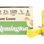 Remington Game Load Ammunition 20 Gauge 2-3/4" 7/8 oz #8 Shot